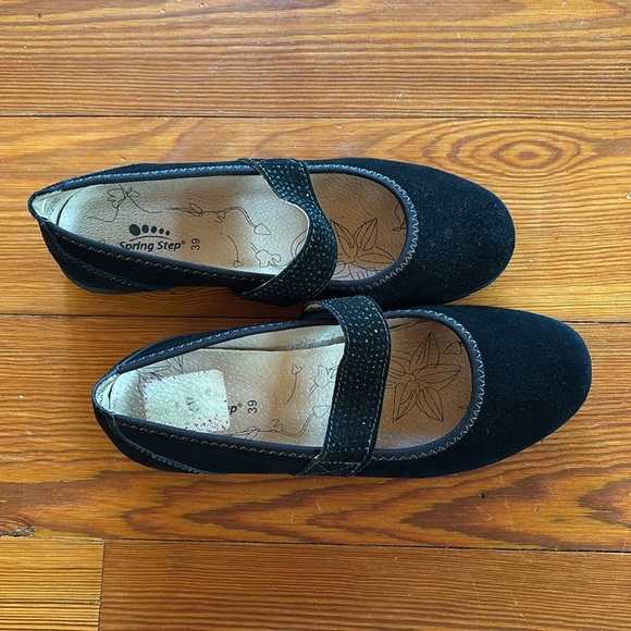 Spring Step Comfort Black Suede Leather Mary Jane Model Aniken Size 39 US 8.5 - Picture 7 of 9